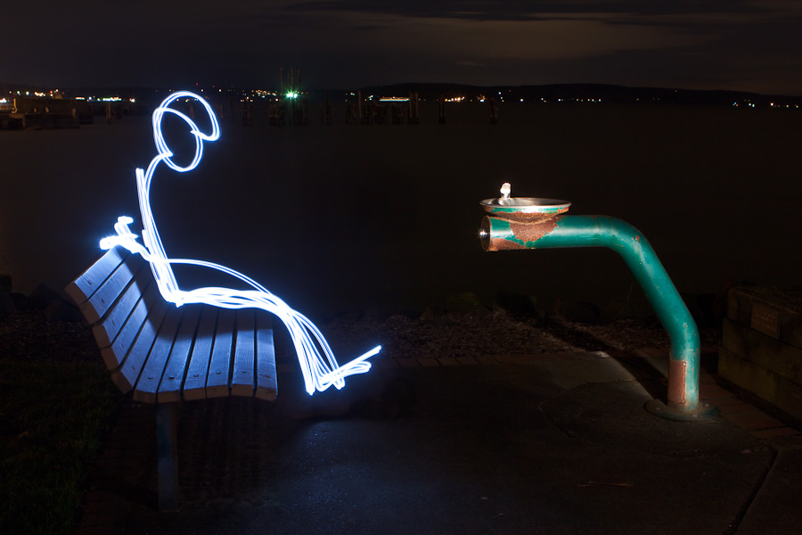 So what do photographers now do in the dark they do light painting of