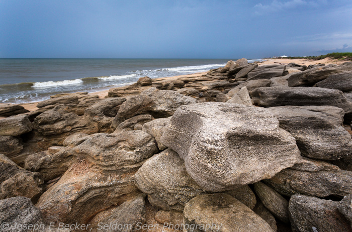Coquina beach rocks